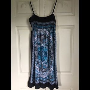 Cristinalove blue black white beach sun dress XL
